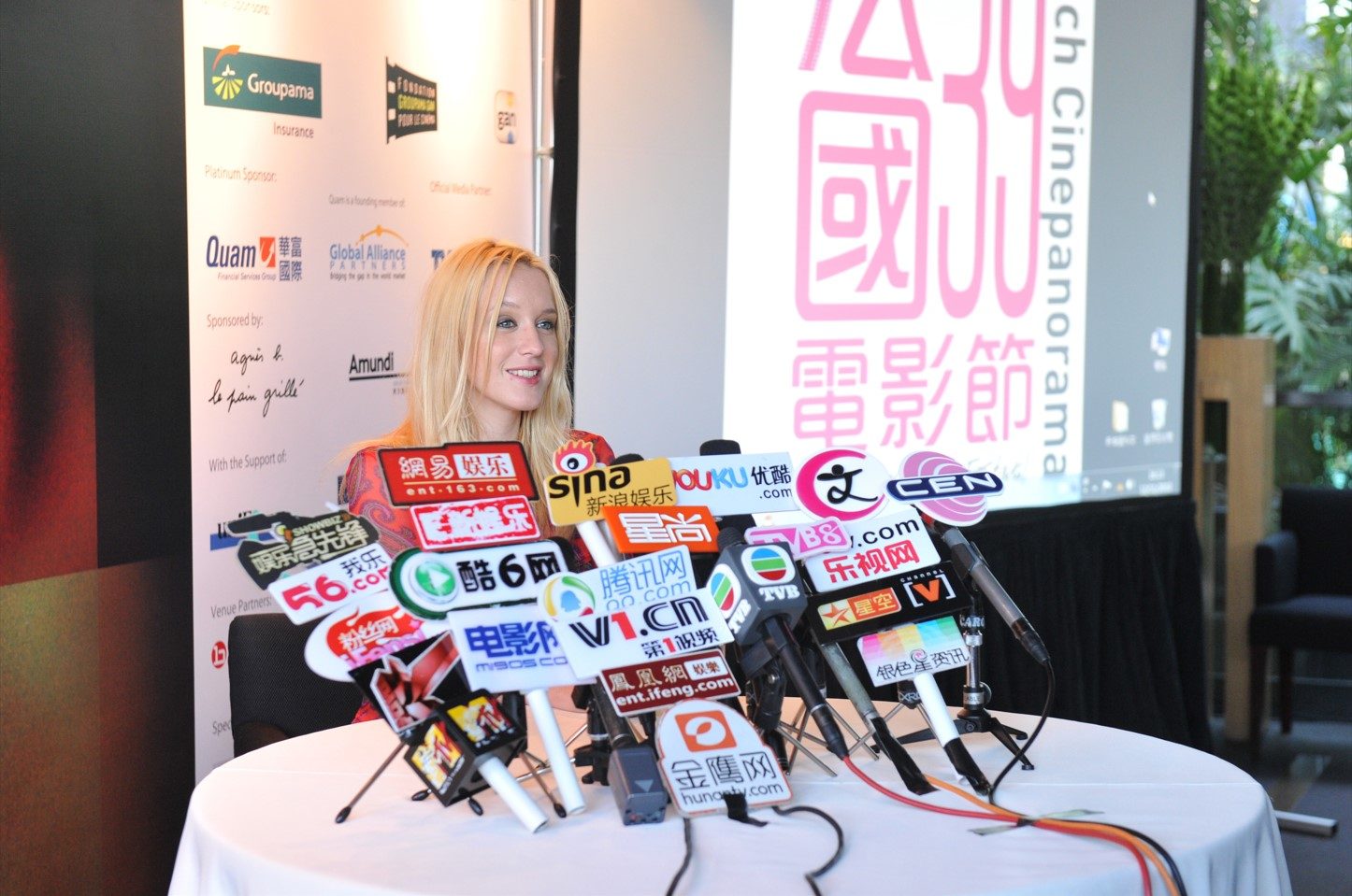 French actress Ludivine Sagnier in a press conferee presenting her two latest films, at the time "Lily Sometimes" and "Love Crimes" during the Film Festival in 2010. 